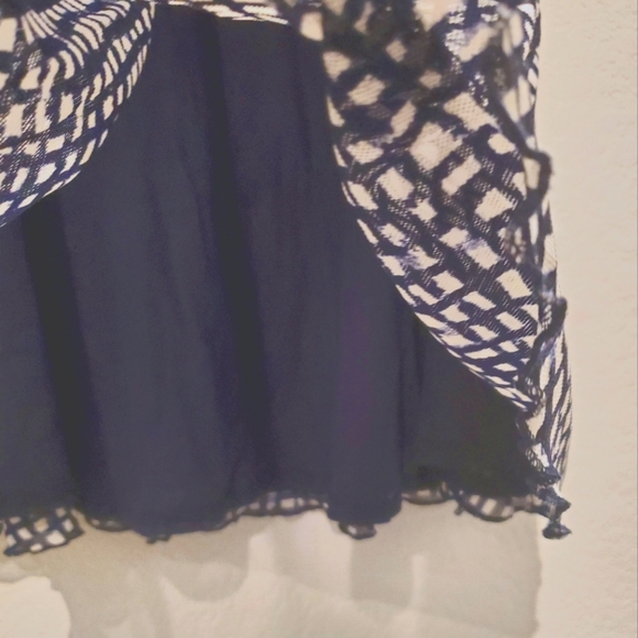 PENDLETON Nylon A Line Flowy Mid Calf Length Midi Skirt Size 10 Navy & White - Picture 3 of 9